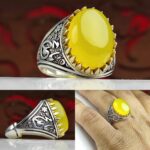 انگشتر عقیق زرد شرف شمس