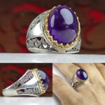 انگشتر آمتیست اصل دامله تراش