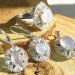 نیم ست جواهری عقیق یمن سفید