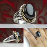 انگشتر عقیق یمنی مشکی اصل