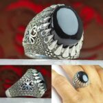 انگشتر عقیق یمنی مشکی اصل