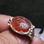 انگشتر عقیق یمن قرمز اصل خطی