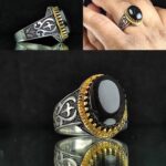 انگشتر عقیق یمن مشکی اصل