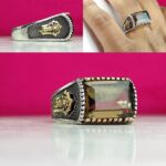 انگشتر کوارتز دودی چهارگوش اصل