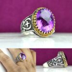 انگشتر آمتیست اصل فنسی تراش