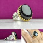 انگشتر عقیق یمنی مشکی اصل