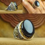 انگشتر عقیق یمنی مشکی اصل