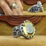 انگشتر سیترین طلایی اصل