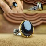 انگشتر عقیق یمنی مشکی اصل