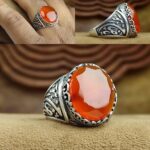 انگشتر عقیق یمنی اصلی الماس تراش