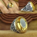 انگشتر سیترین طلایی اصل