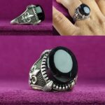 انگشتر عقیق یمنی مشکی اصل