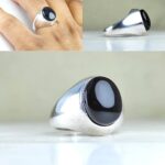 انگشتر عقیق یمنی مشکی اصل