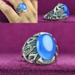 انگشتر عقیق آبی
