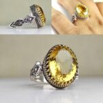 انگشتر سیترین طلایی اصل