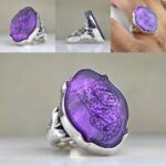 انگشتر آمتیست اصل شمسه تراش