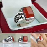 انگشتر عقیق یمنی چهارگوش اصل