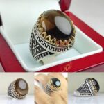 انگشتر کوارتز دودی دامله تراش