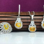 نیم ست زیبای یاقوت زرد اصل