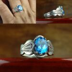 انگشتر توپاز آبی اصل