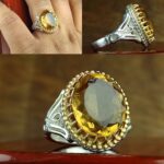 انگشتر سیترین طلایی اصل