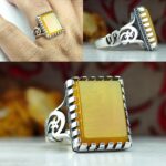 انگشتر عقیق زرد شرف الشمس اصل