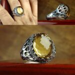 انگشتر سیترین طلایی اصل