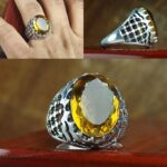 انگشتر سیترین طلایی اصل