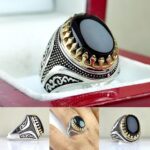 انگشتر عقیق یمن مشکی اصل