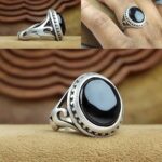 انگشتر عقیق یمنی مشکی اصل