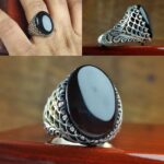 انگشتر عقیق یمنی مشکی اصل