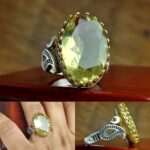 انگشتر کوارتز طلایی اصل