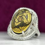 انگشتر زنانه حدید طلایی اصل