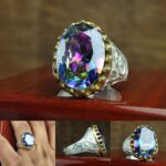 انگشتر توپاز هفت رنگ اصل