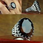 انگشتر کوارتز دودی اصل