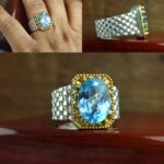 انگشتر توپاز آبی اصل