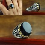 انگشتر عقیق یمنی مشکی اصل