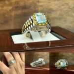 انگشتر توپاز آبی اصل