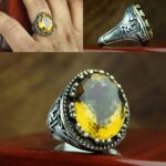 انگشتر سیترین طلایی اصل