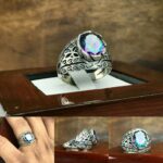 انگشتر توپاز هفت رنگ اصل