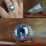 انگشتر توپاز هفت رنگ اصل