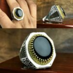 انگشتر عقیق یمنی مشکی اصل