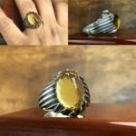 انگشتر سیترین طلایی اصل