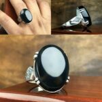 انگشتر عقیق یمنی مشکی اصل