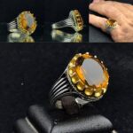 انگشتر سيترين طلايي اصل