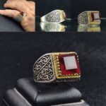 انگشتر گارنت چهارگوش اصل