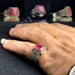 انگشتر یاقوت قرمز چهارگوش اصل