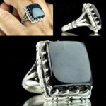 انگشتر عقیق یمنی مشکی اصل