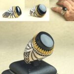 انگشتر عقیق یمنی مشکی اصل