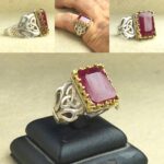 انگشتر یاقوت قرمز چهارگوش اصل